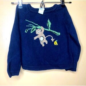 Talbots Sweater Crew Neck Boys Size 3 Blue Tight Knit Long Sleeve Vintage